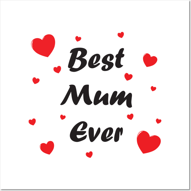 Best mum ever heart doodle hand drawn design Wall Art by The Creative Clownfish